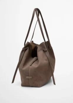 Shopper aus geschmeidigem Velours-Rindleder