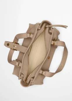 Shopper aus weichem Veloursleder
