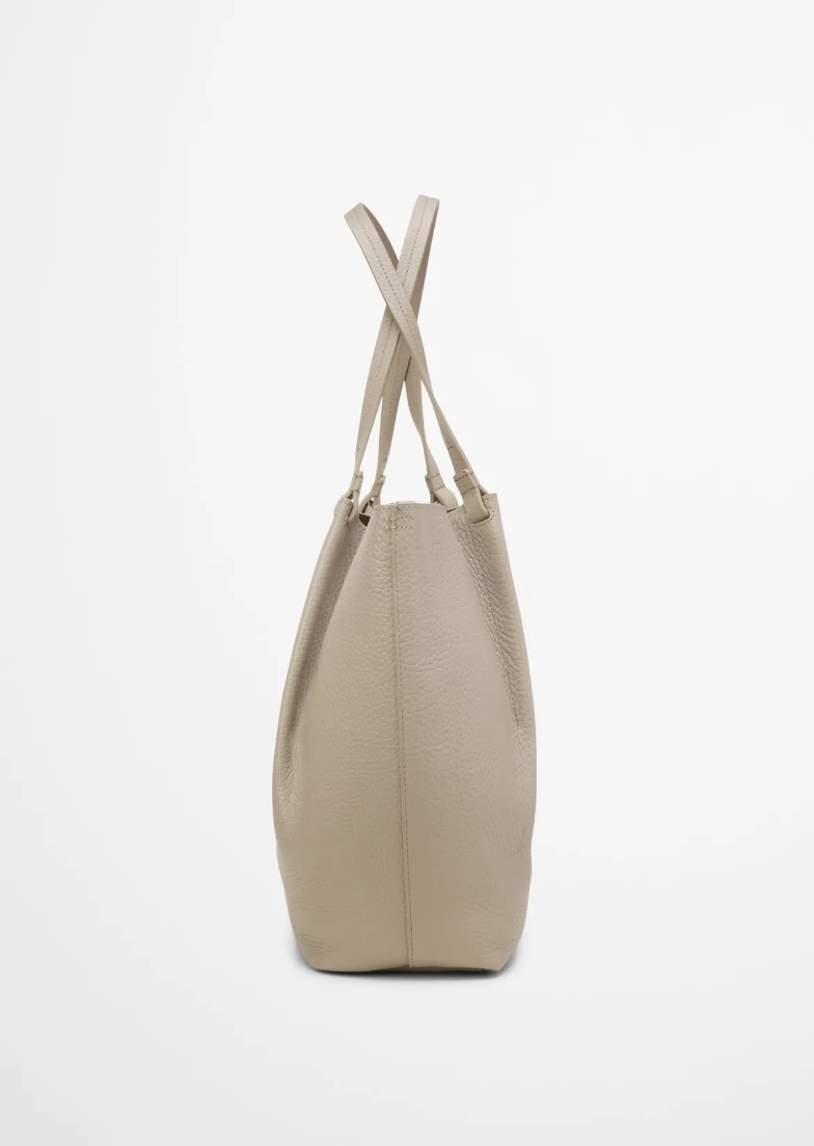Shopper medium aus genarbtem Rindleder