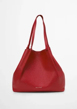 Shopper medium aus genarbtem Rindleder