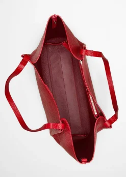 Shopper medium aus genarbtem Rindleder