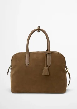 Shopper medium aus weichem Velours-Rindleder