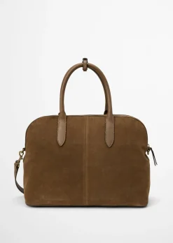 Shopper medium aus weichem Velours-Rindleder
