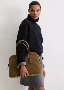 Shopper medium aus weichem Velours-Rindleder