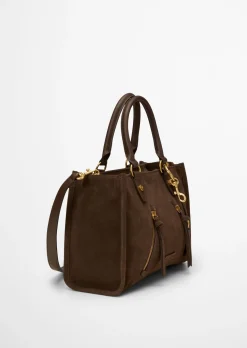 Shopper small aus weichem Veloursleder