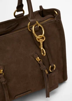 Shopper small aus weichem Veloursleder