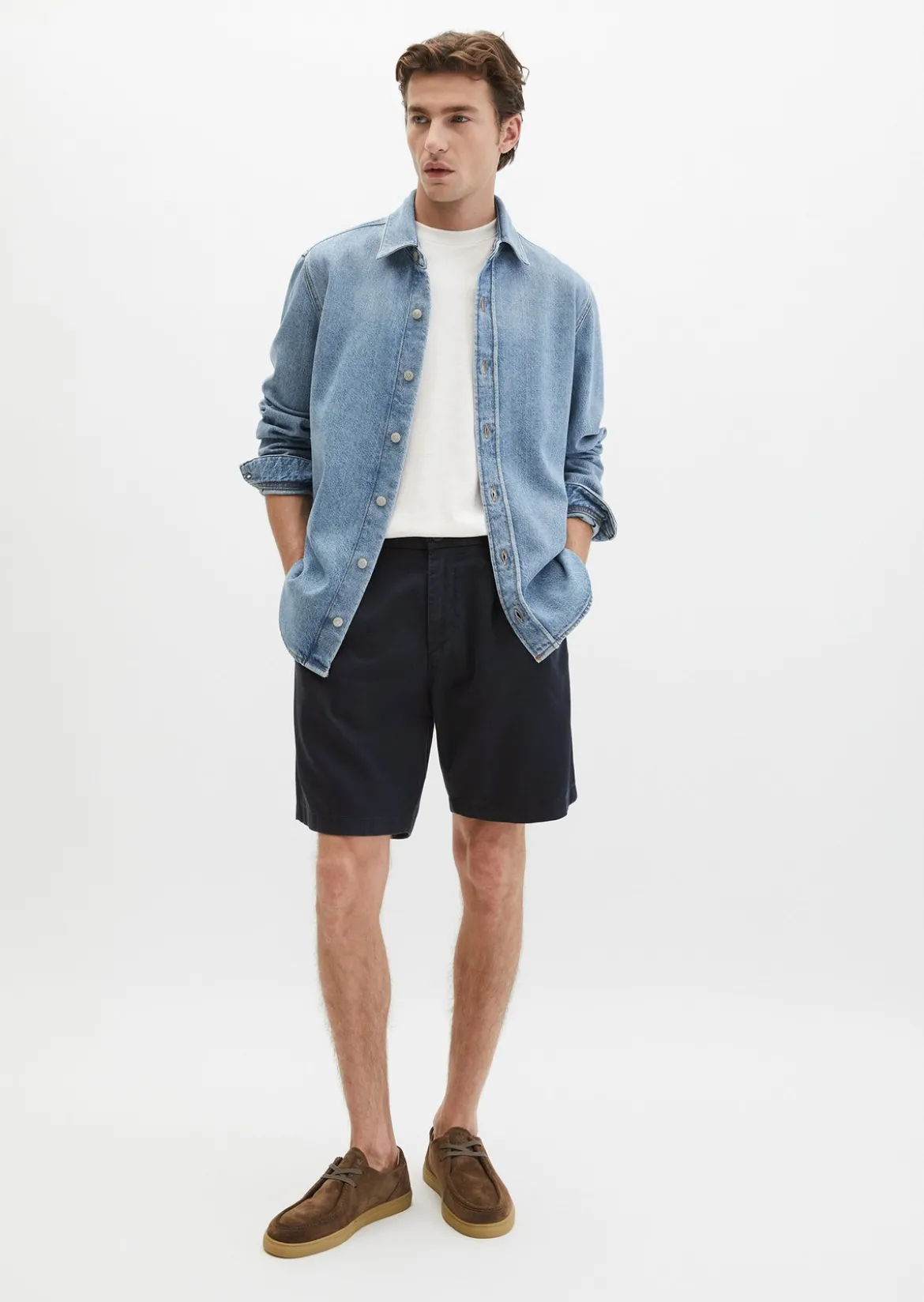 Shorts Model Eksjö Jogger pleats relaxed aus TENCEL™ Lyocell -Leinen-Mix