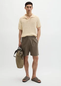 Shorts Model Eksjö Jogger pleats relaxed aus TENCEL™ Lyocell -Leinen-Mix