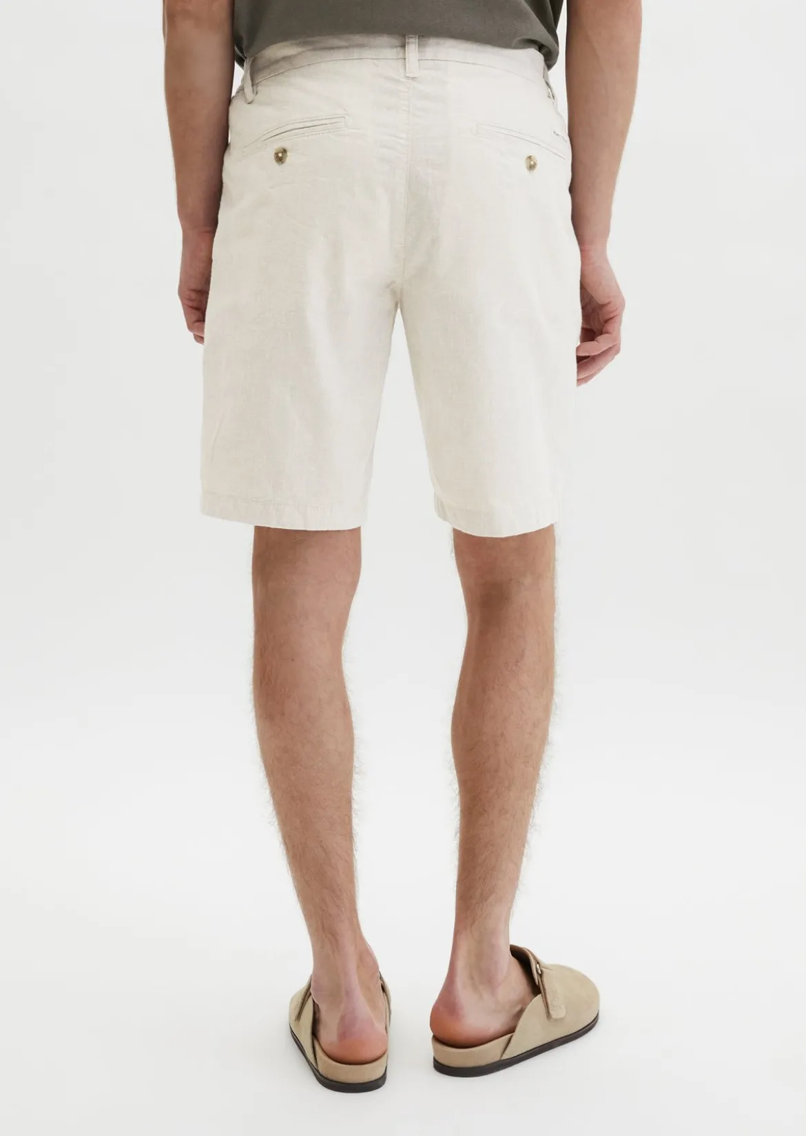 Shorts Model Salo slim aus Bio-Baumwoll-Leinen-Mix