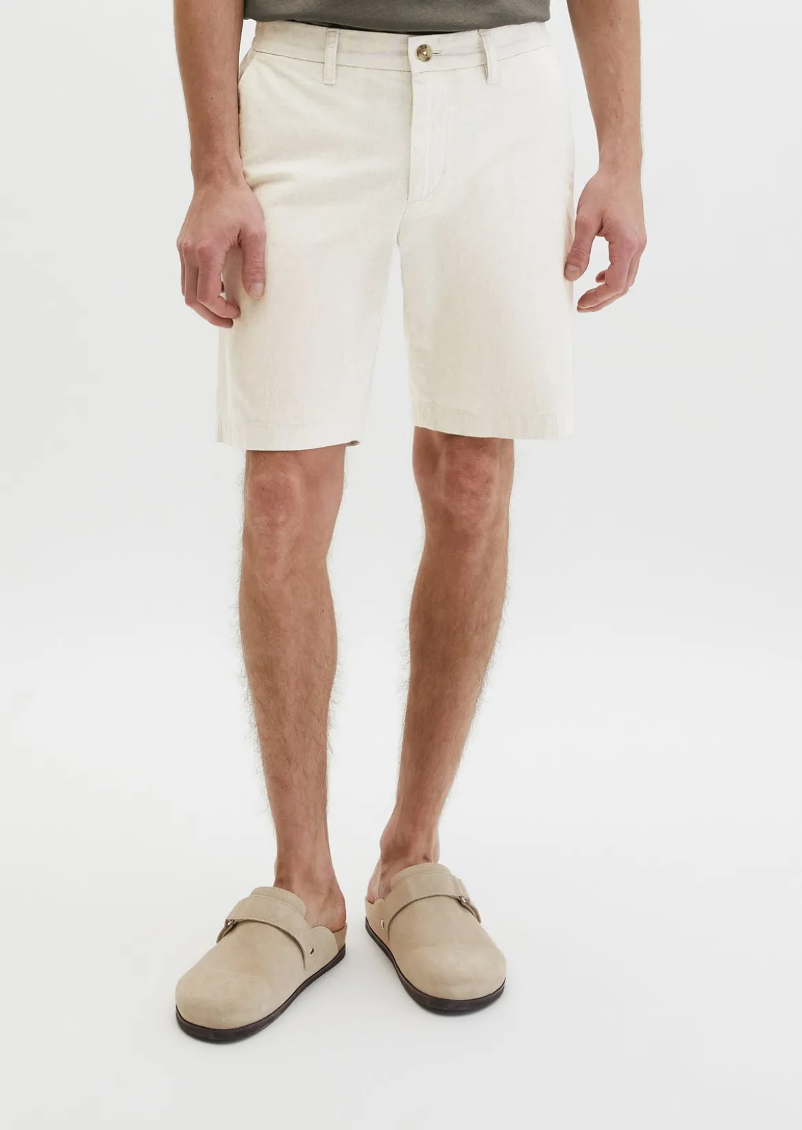 Shorts Model Salo slim aus Bio-Baumwoll-Leinen-Mix