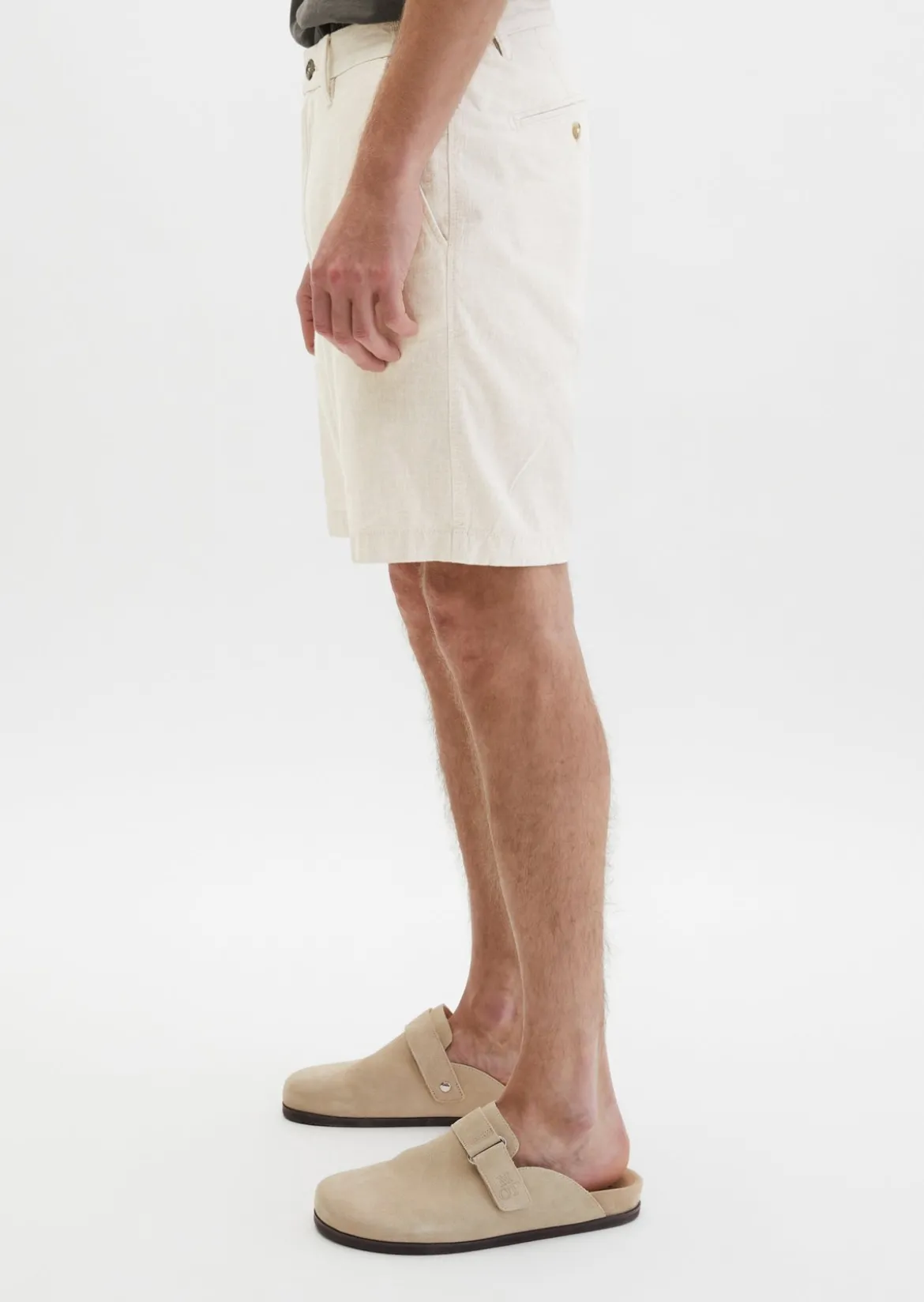 Shorts Model Salo slim aus Bio-Baumwoll-Leinen-Mix