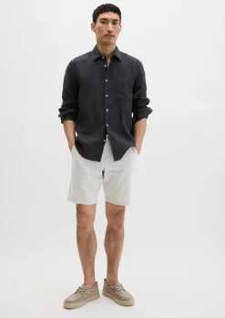 Shorts Model Salo slim aus Bio-Baumwoll-Leinen-Mix
