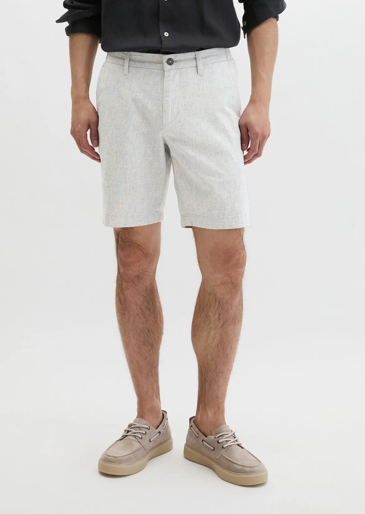 Shorts Model Salo slim aus Bio-Baumwoll-Leinen-Mix