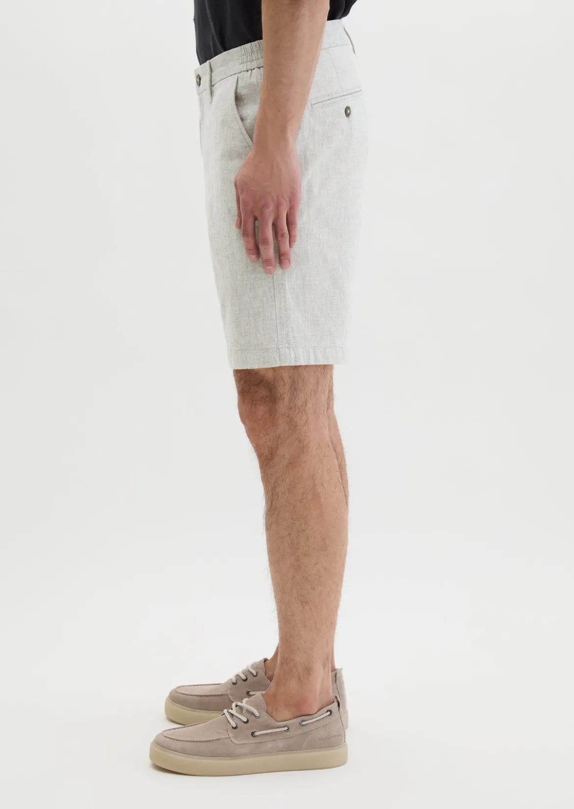 Shorts Model Salo slim aus Bio-Baumwoll-Leinen-Mix