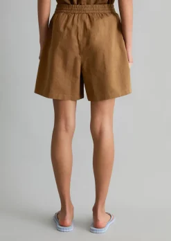 Shorts regular aus Leinen-Baumwolle-Mix