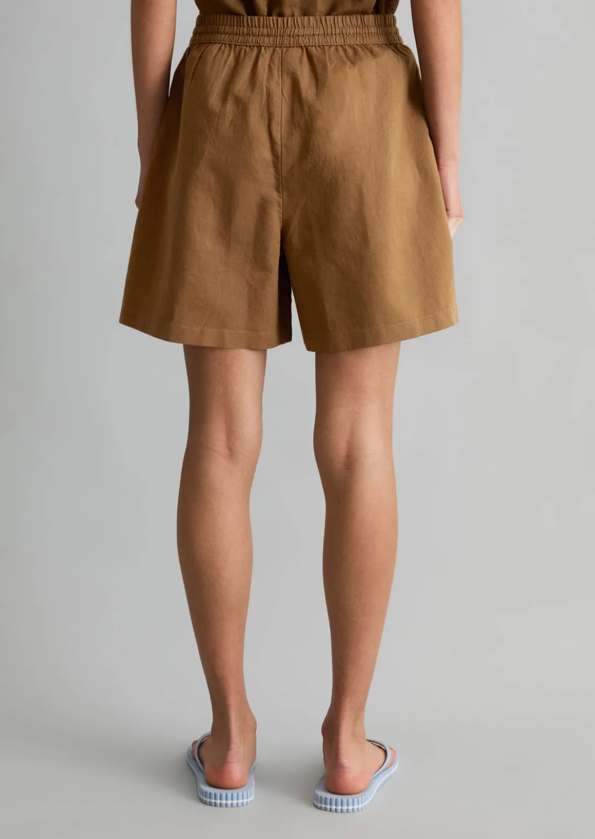 Shorts regular aus Leinen-Baumwolle-Mix