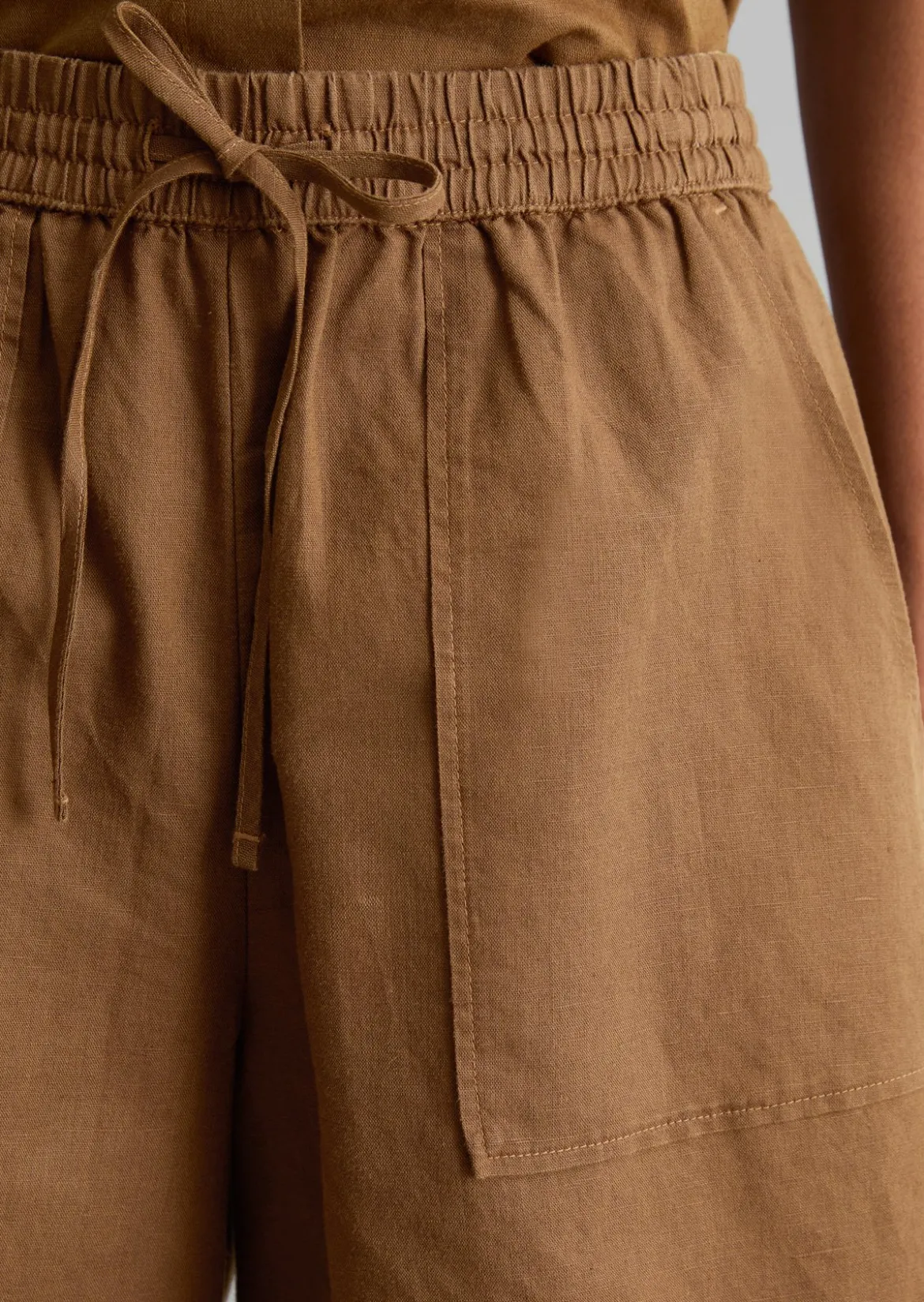 Shorts regular aus Leinen-Baumwolle-Mix