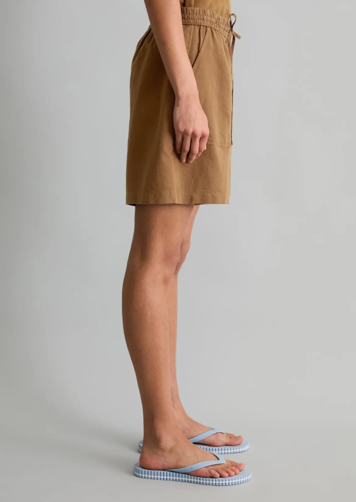Shorts regular aus Leinen-Baumwolle-Mix