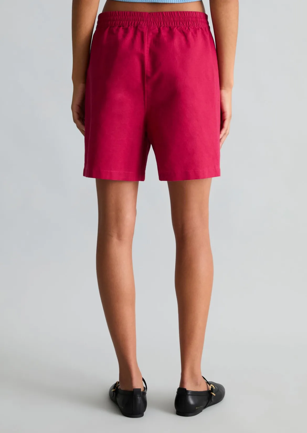 Shorts regular aus Leinen-Baumwolle-Mix