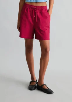 Shorts regular aus Leinen-Baumwolle-Mix