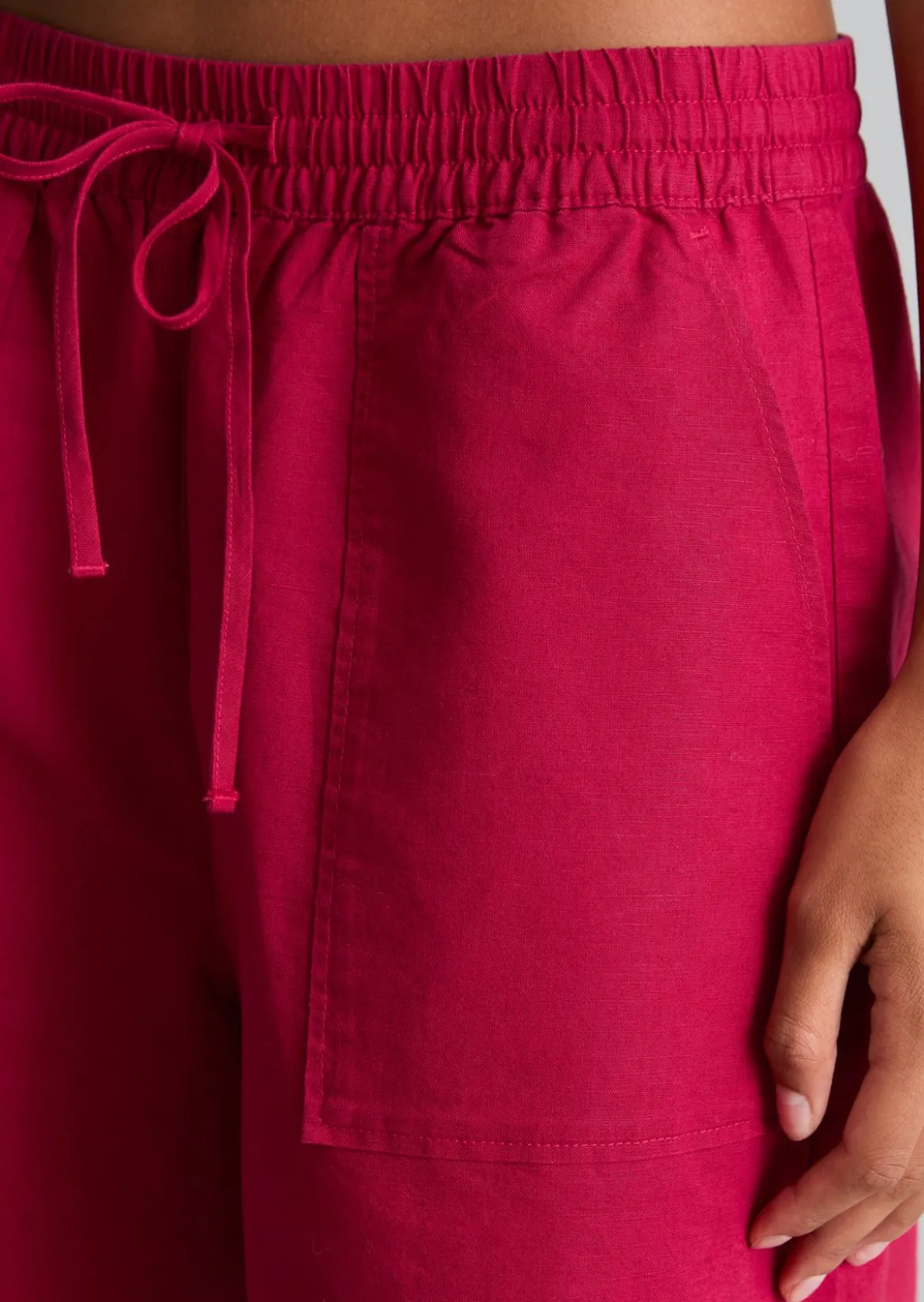 Shorts regular aus Leinen-Baumwolle-Mix