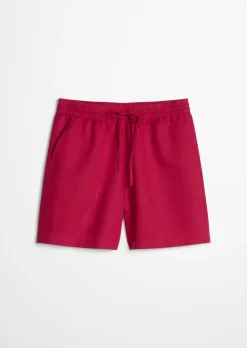 Shorts regular aus Leinen-Baumwolle-Mix