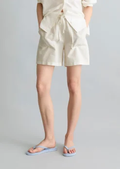 Shorts regular aus Leinen-Baumwolle-Mix