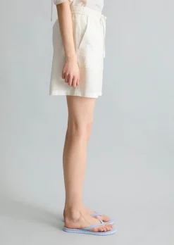Shorts regular aus Leinen-Baumwolle-Mix