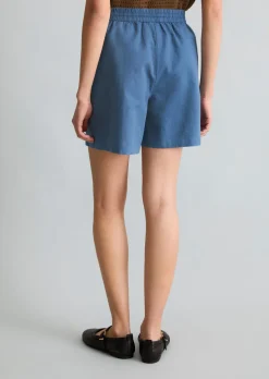 Shorts regular aus Leinen-Baumwolle-Mix