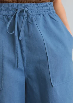Shorts regular aus Leinen-Baumwolle-Mix