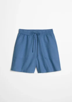 Shorts regular aus Leinen-Baumwolle-Mix