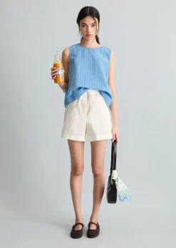 Shorts relaxed aus Papertouch-Popeline
