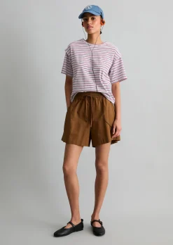 Shorts relaxed aus Papertouch-Popeline