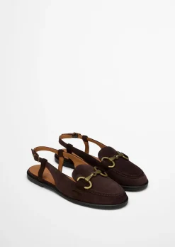 Slingback-Loafer Model Alva aus softem Veloursleder