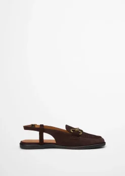 Slingback-Loafer Model Alva aus softem Veloursleder