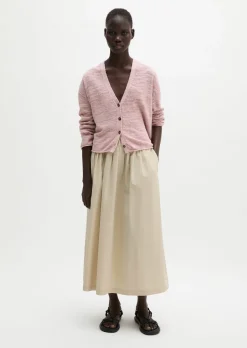 Slub-Cardigan loose aus Leinen-Baumwolle-Mix