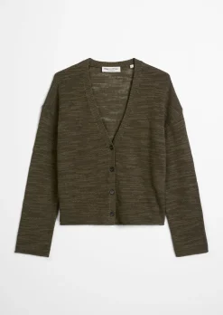 Slub-Cardigan loose aus Leinen-Baumwolle-Mix