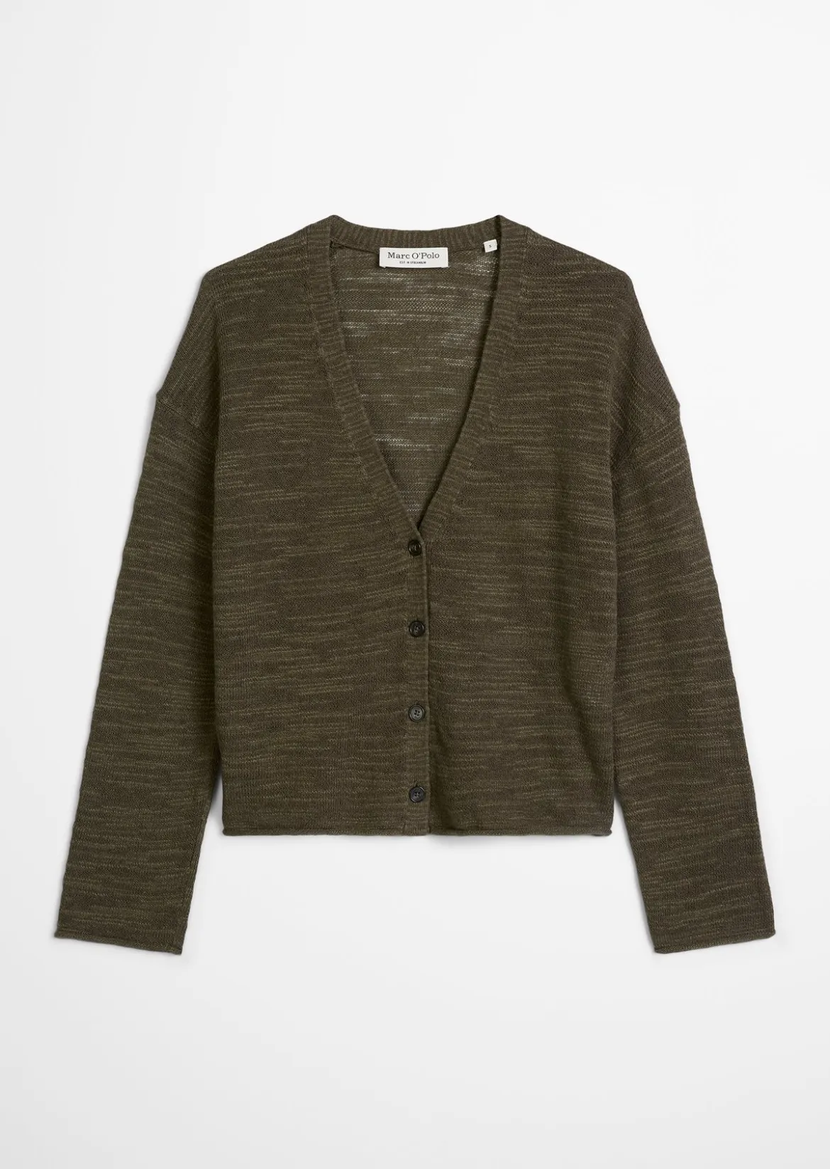 Slub-Cardigan loose aus Leinen-Baumwolle-Mix