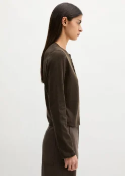 Slub-Cardigan regular aus Organic Cotton-Leinen-Mix