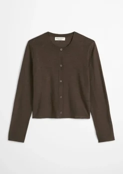 Slub-Cardigan regular aus Organic Cotton-Leinen-Mix