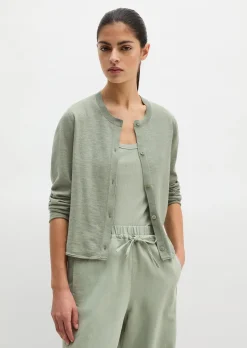 Slub-Cardigan regular aus Organic Cotton-Leinen-Mix