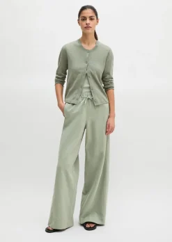 Slub-Cardigan regular aus Organic Cotton-Leinen-Mix