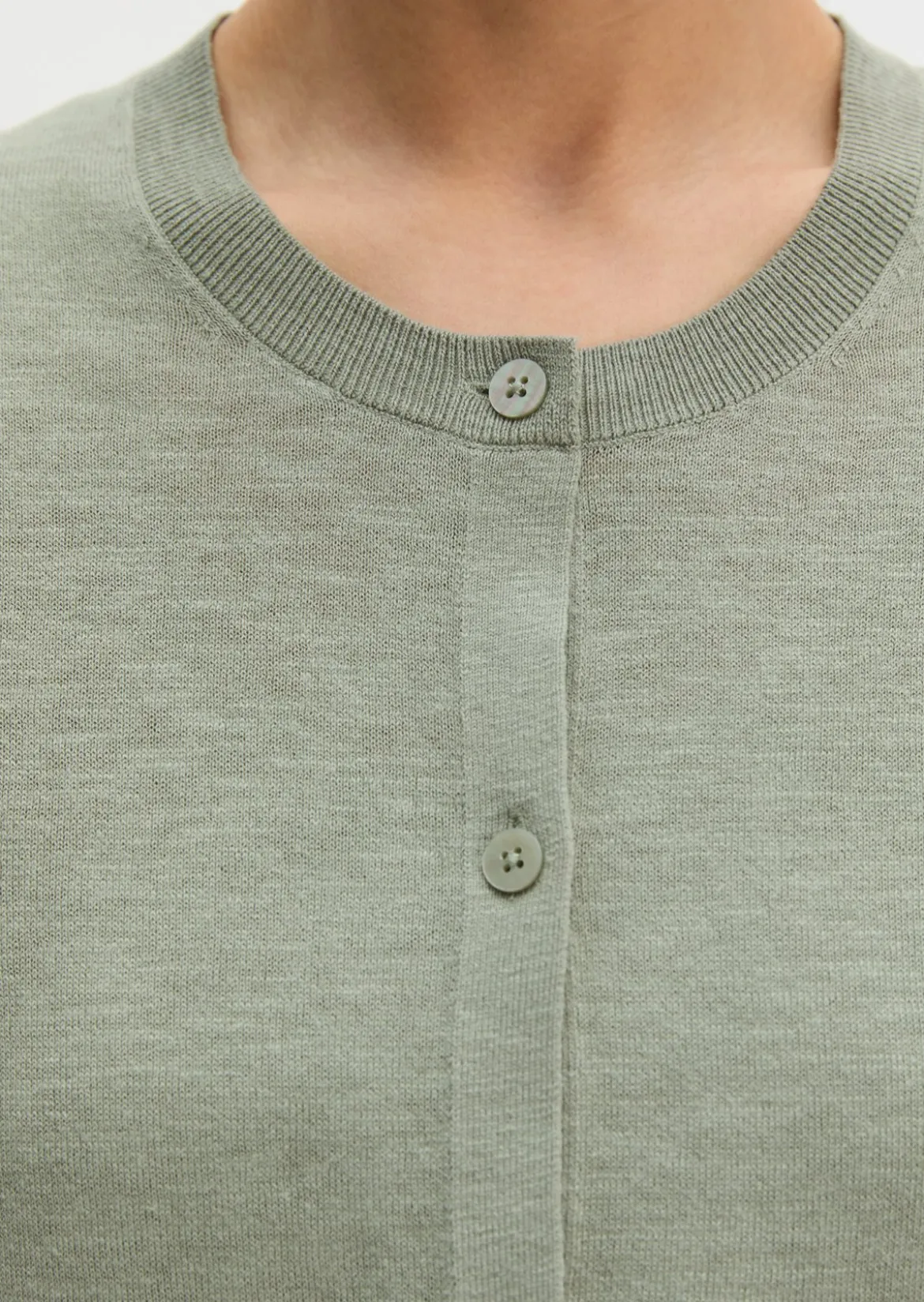 Slub-Cardigan regular aus Organic Cotton-Leinen-Mix