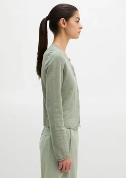 Slub-Cardigan regular aus Organic Cotton-Leinen-Mix