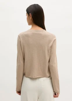 Slub-Cardigan regular aus Organic Cotton-Leinen-Mix