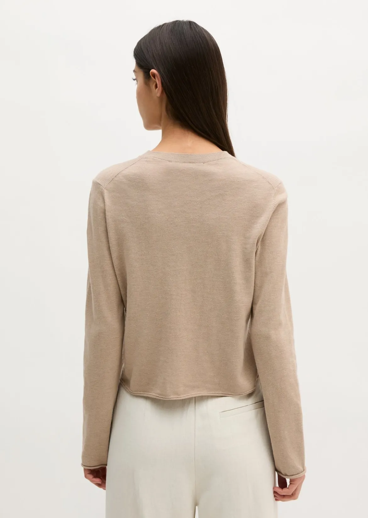 Slub-Cardigan regular aus Organic Cotton-Leinen-Mix