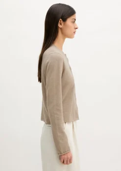 Slub-Cardigan regular aus Organic Cotton-Leinen-Mix
