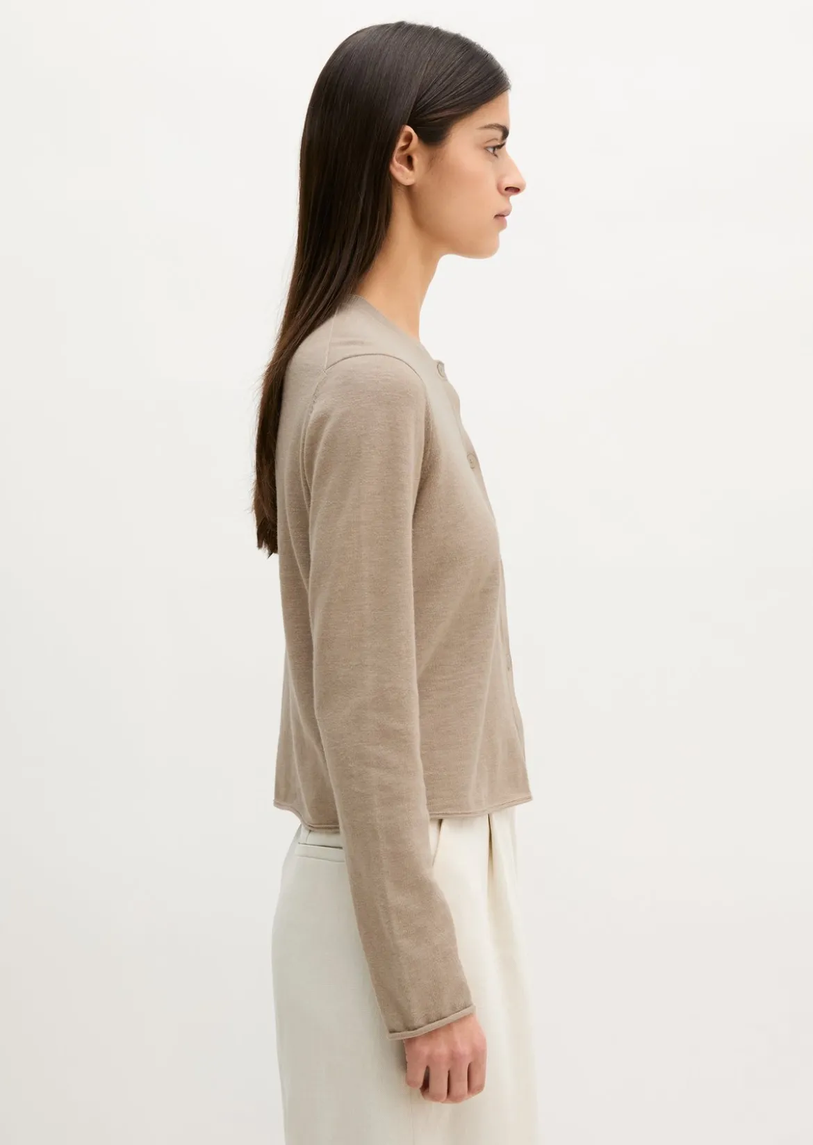 Slub-Cardigan regular aus Organic Cotton-Leinen-Mix