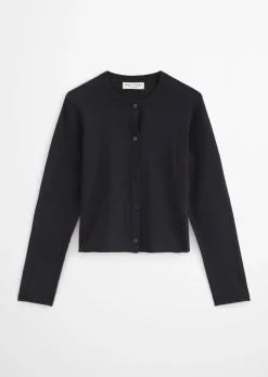 Slub-Cardigan regular aus Organic Cotton-Leinen-Mix