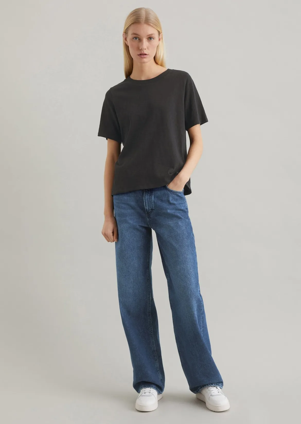 Slub-Jersey-T-Shirt loose aus softer Bio-Baumwolle